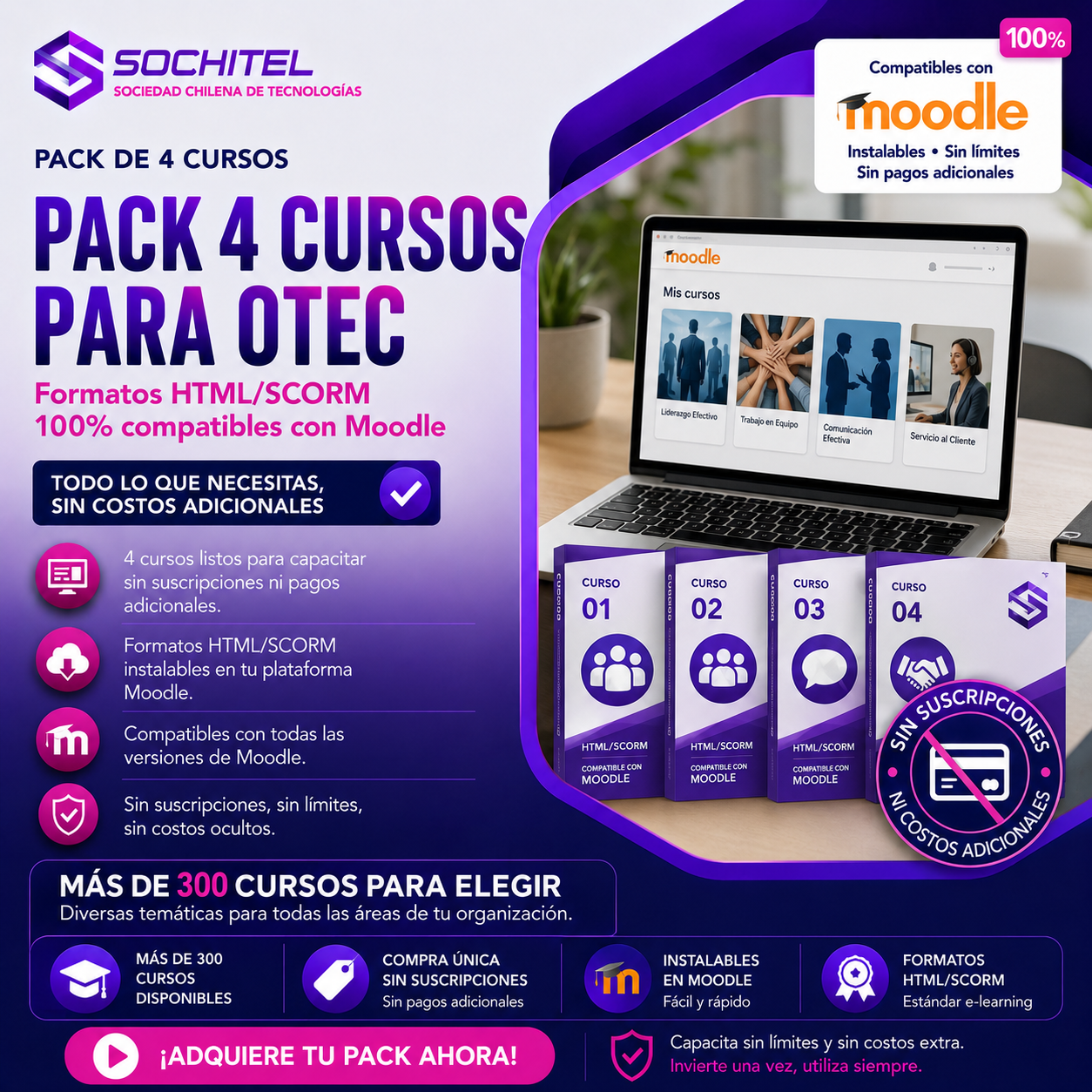 Pack de 4 cursos para otec