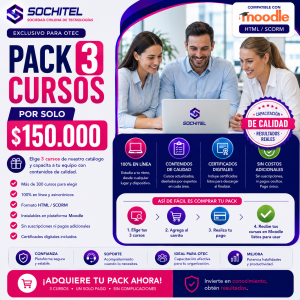 Pack de 3 Cursos E-learning en Formato HTML para OTEC